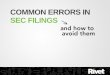 Common SEC Reporting Errors