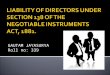 Liability of Directors Under Section 138 of The Negotiable Instruments Act