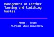 Management Of Leather Tanning And Finishing Wastes