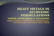 Heavy metals in ayurvedic drug formulations