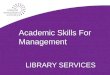 Academic skills for management