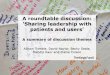 Sharing leadership with patients and users: a roundtable discussion