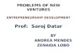 PROBLEMS OF NEW VENTURES