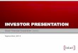 Investor Presentation September 2014