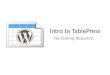 Tablepress - WordPress plugin on inserting Tables