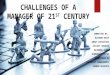 Challenges of 21st century managers and humanity