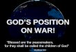 God's position  on war