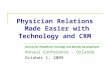 Using CRM to Make Physician Referral Networking/Tracking Easier  10 09 Modified