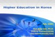 Low Soo Peng Korea Higher Education