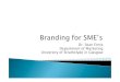 Branding for Small to Medium Sized Enterprises (SMEs) - Dr Sean Ennis