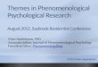 Applebaum: Themes in phenomenological psychological research
