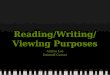 Reading writing purposes