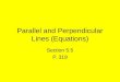 5.5 parallel and perpendicular lines (equations)   day 1