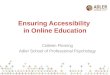 Ensuring Accessibility in Online Education