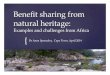 Benefit sharing from tourism in protected areas
