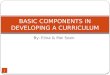 Basic components in developing a curriculum