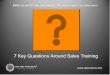 7 questions around sales training