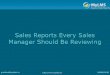Sales reports every sales manager should be reviewing