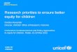 Research priorities to ensure better equity for children