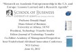 2012.06.12 Research on Academic Entrepreneurship: Lessons Learnt. Part 1