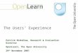 OpenLearn and the Users Experience