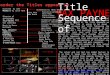 Title Sequence Analysis