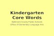 Kindergarten core words pp in order of instruction1
