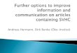 Further options to improve information and communication on articles containing SVHC