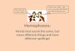 Homophones Powerpoint