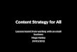 London Content Strategy Lightening talk - Content Strategy for All
