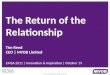 The return of the relationship, tim reed, myob ceo, keynote address, emsa 2011, draft v 2