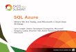 SQL Azure at SQL Pass Summit