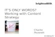 It's only words? Working with Content Strategy - Charlie Peverett - iCrossing UK