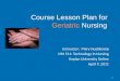 Geriatric Nursing Lesson Plan