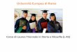 Storia e filosofia  - Corso di Laurea Triennale - Università Europea di Roma