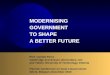 Prof. Carlota Perez – Modernising government to shape a better future