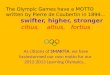 Smartia inquiry into Olympic oath, motto and values