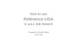 How To Use Reference USA in your job search
