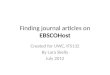 Finding journal articles on EBSCOHost