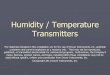 Humidity/ Temperature Transmitters