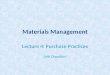 Lect 4 Materials Management - Purchase Practices