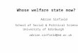 Whose Welfare State Now? - Adrian Sinfield