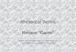 Rhetorical terms review game