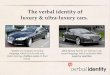 the verbal identity of luxury and ultra-luxury cars