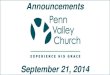Penn Valley Church Announcements 9 21-14