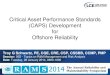 Critical Asset Performance Standards (CAPS) Development for Offshore Reliability