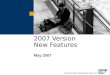 2007 V New Features Workshop
