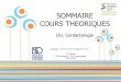 Sommaire DU Contactologie - ISO Bordeaux - 2014/2015
