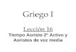 Griego I Lección 16 Tiempo Aoristo 2º Activo y Aoristos de voz media