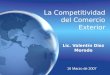 La Competitividad del Comercio Exterior Lic. Valentín Diez Morodo 16 Marzo de 2007
